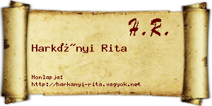 Harkányi Rita névjegykártya