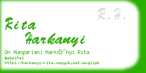 rita harkanyi business card
